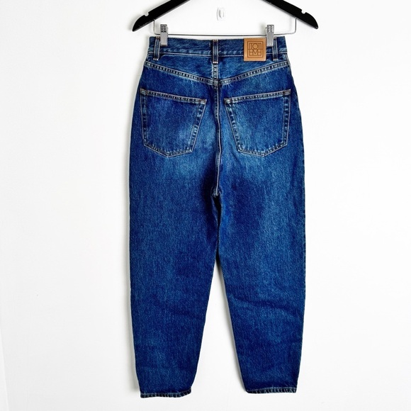 NWT Toteme Tapered Leg Dark Blue Mid Rise Denim Jeans size 25 - Picture 5 of 14